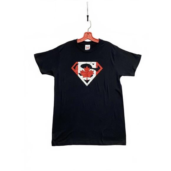 Other - Canadian Pride Men's Black T-Shirt with Canadian Maple Leaf Superman Logo Large